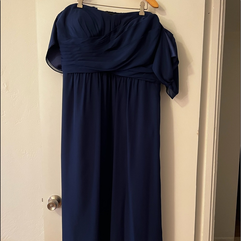 Navy Blue Off the Shoulder Dress..  I am 5’4 and had it altered to fit my height